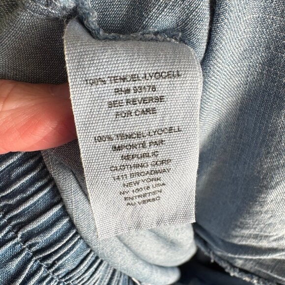 Republic Denim Chambray Women Cargo Pull On Jogger Pants Blue Size Large - Picture 3 of 9